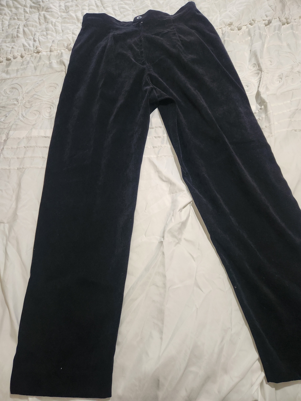 Betsy Lauren Vintage Velvet Strousers Pants in Black